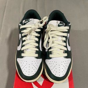 Women’s Vintage Green Nike Dunk Low size 5.5W Equivalent to size 4Y